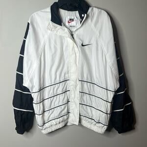 Nike vintage 90s  Big White Windbreaker Jacket Womens Medium